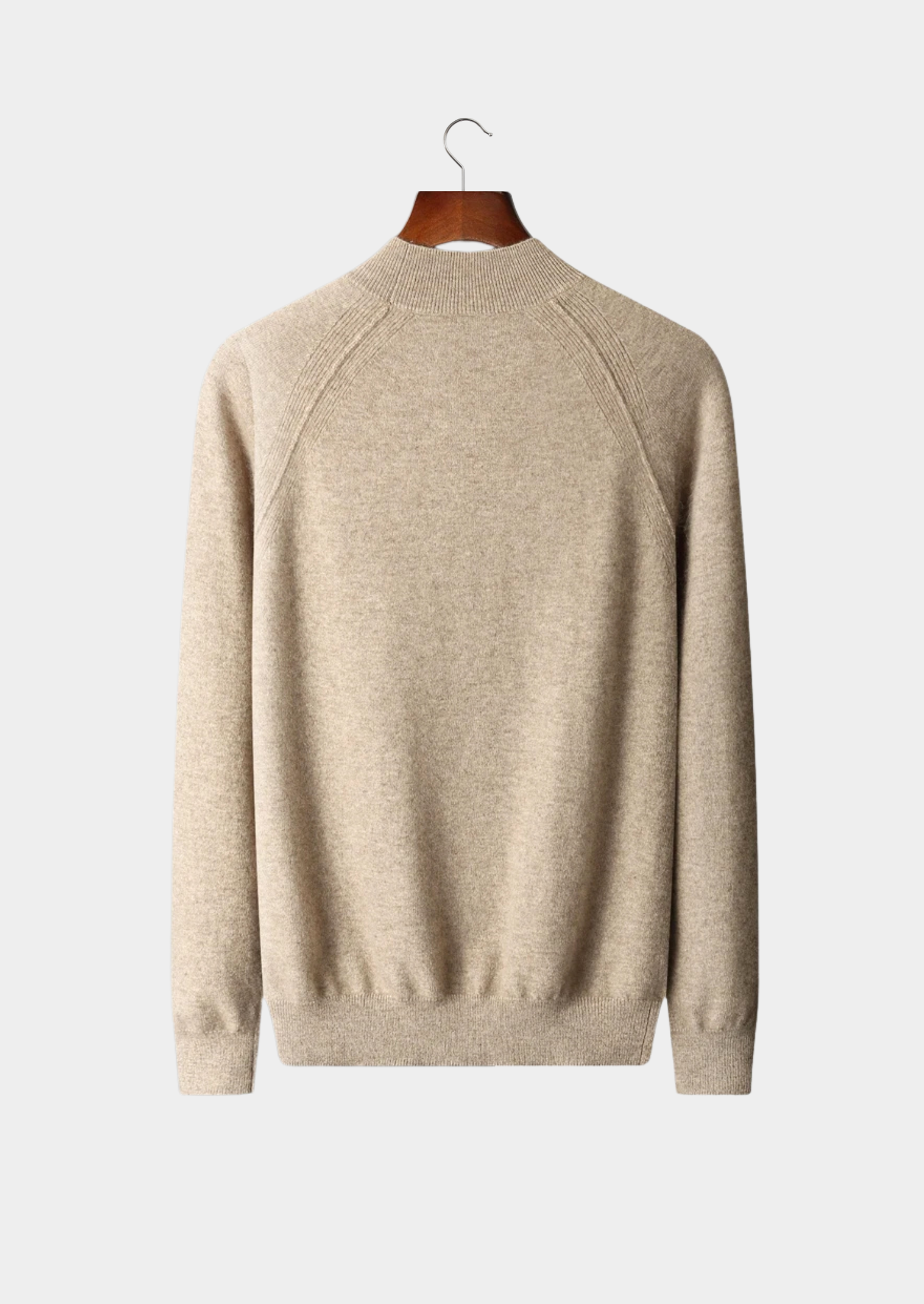 PURE EXTRA-FINE MERINO WOOL RAGLAN MOCKNECK