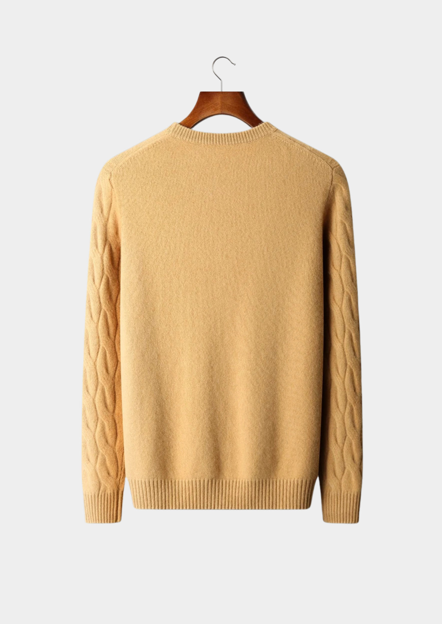 PREMIUM CASHMERE CABLE CREWNECK