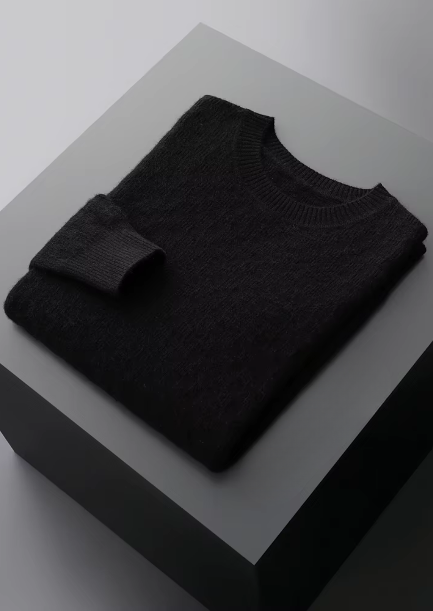 PURE EXTRA-FINE MERINO WOOL TEXTURED CREWNECK