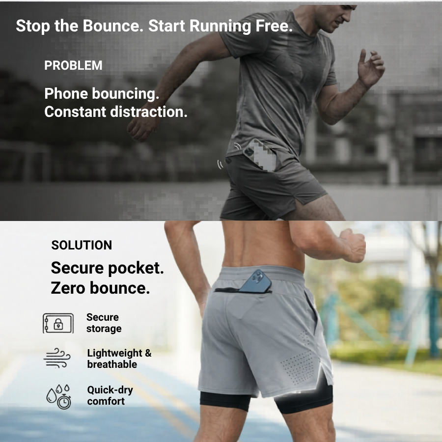 RUNNR 2-in-1 Trail Running Sports Shorts