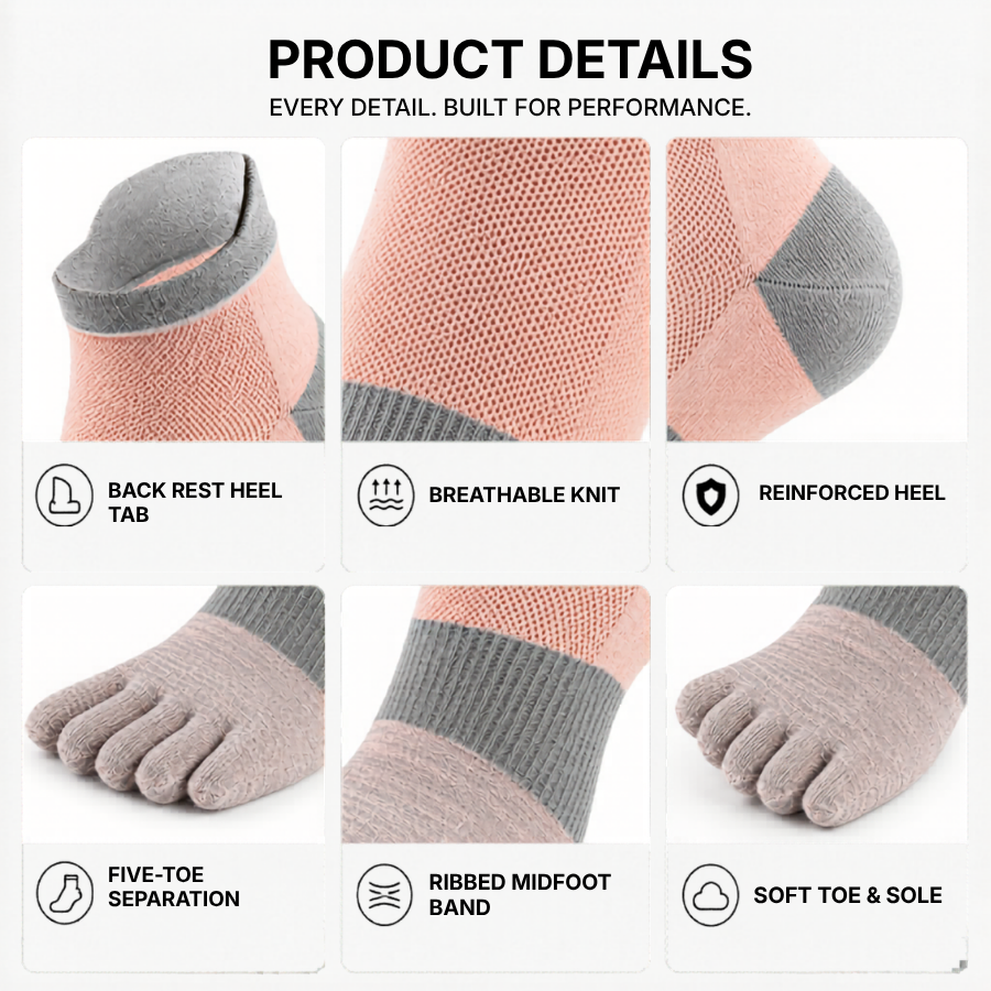 RUNNR Women's Five-Toe Running Socks