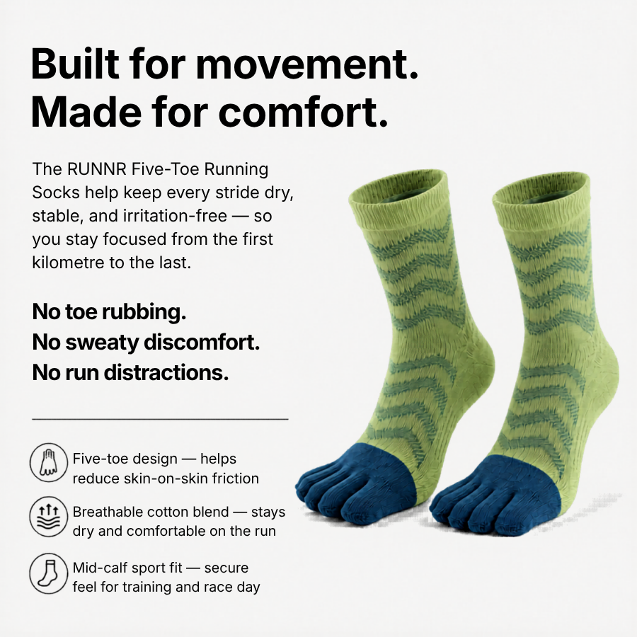 RUNNR Five-Toe Running Socks