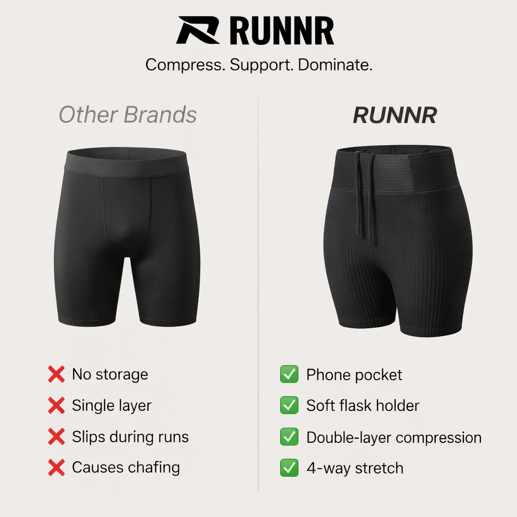 RUNNR™ Compression Double-Deck Shorts – Elite Fit for Running & Training