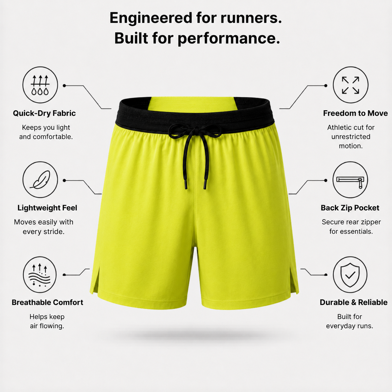 RUNNR AeroSplit Men's Running Shorts