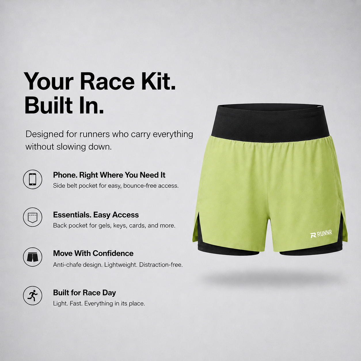 RUNNR PaceVault Shorts