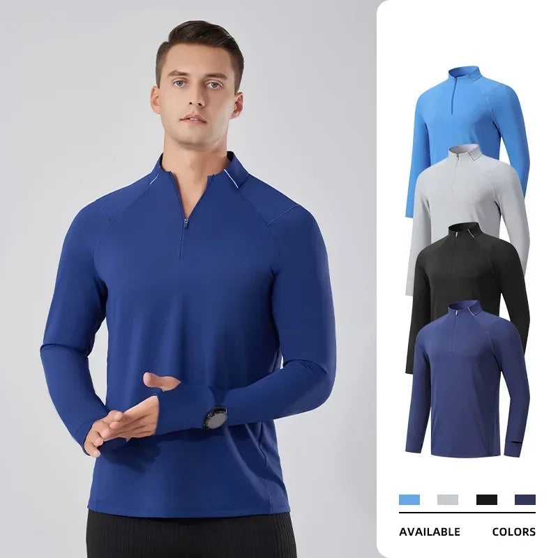RUNNR Quarter-Zip Long Sleeve — Breathable, Quick-Dry & Watch-Ready