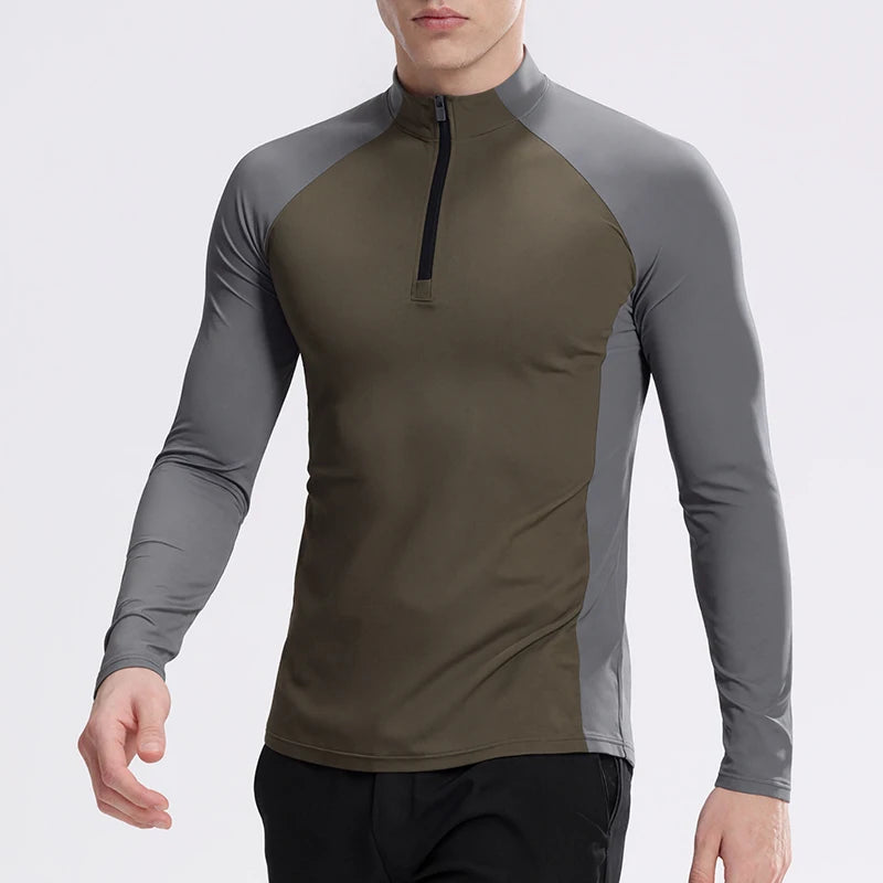 RUNNR ThermalCore™ Long Sleeve — Fleece-Lined · Winter Running Layer · ½-Zip Performance Fit