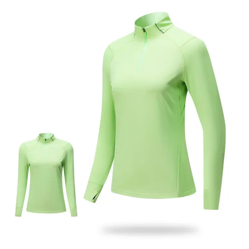 RUNNR Quarter-Zip Long Sleeve Women— Breathable, Quick-Dry & Watch-Ready