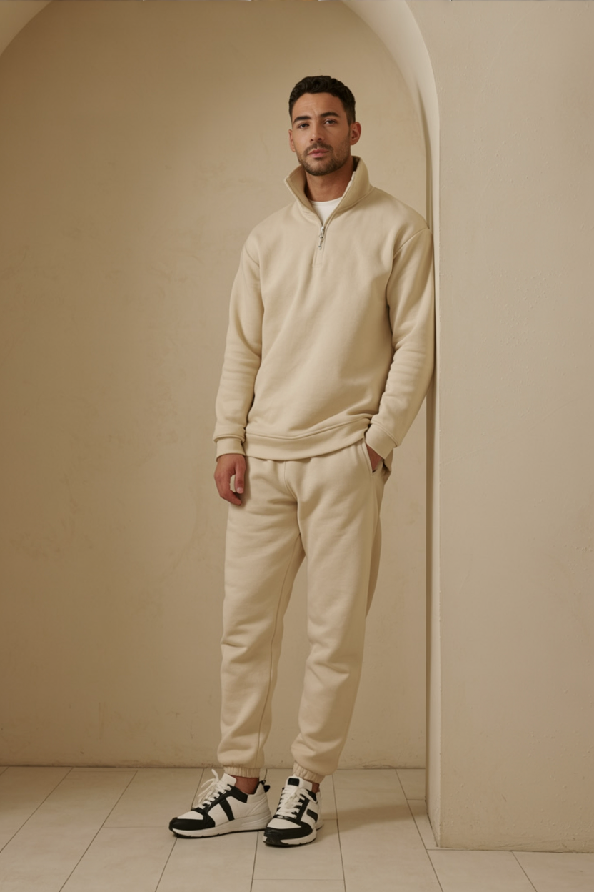 Classy Half-Zip Relaxed Tracksuit