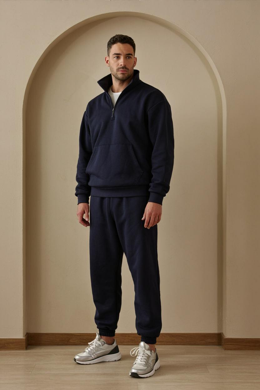 Classy Half-Zip Relaxed Tracksuit