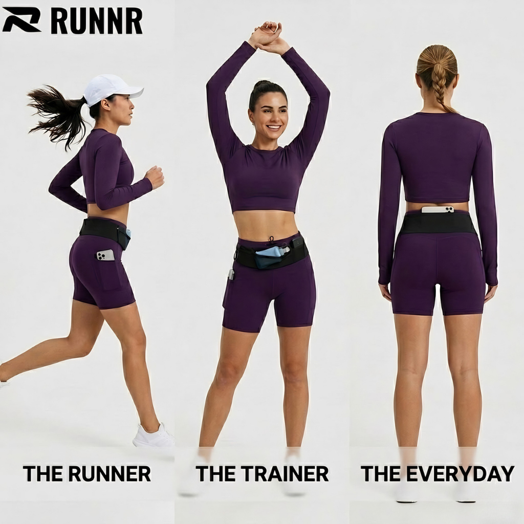 High-Rise Running Tights with Built-In Belt