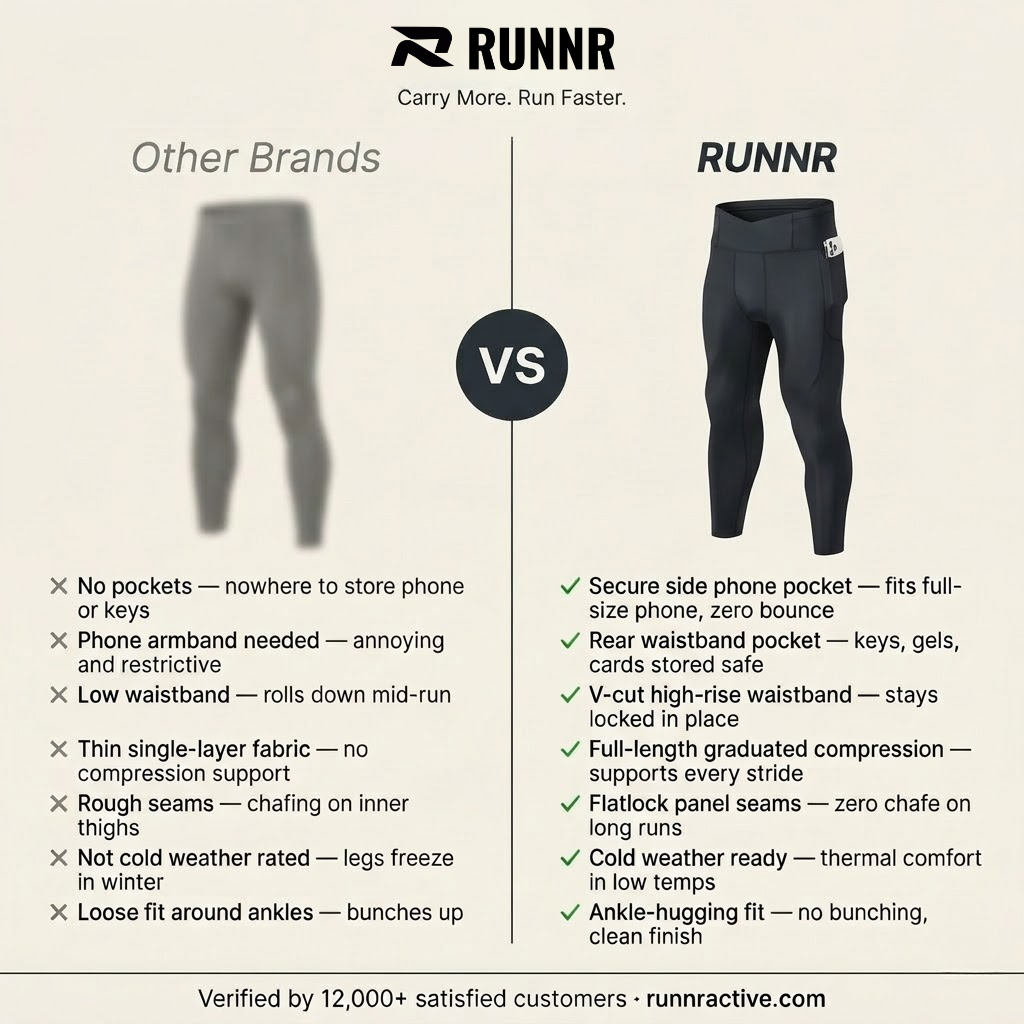 RUNNR™ Performance Running Tights with Built-In Storage