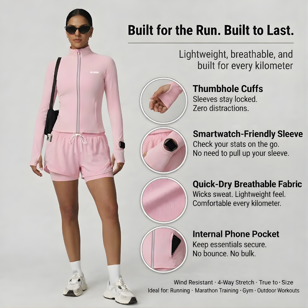 RUNNR Lightweight Marathon Jacket Women — Breathable, Quick-Dry & Wind-Resistant