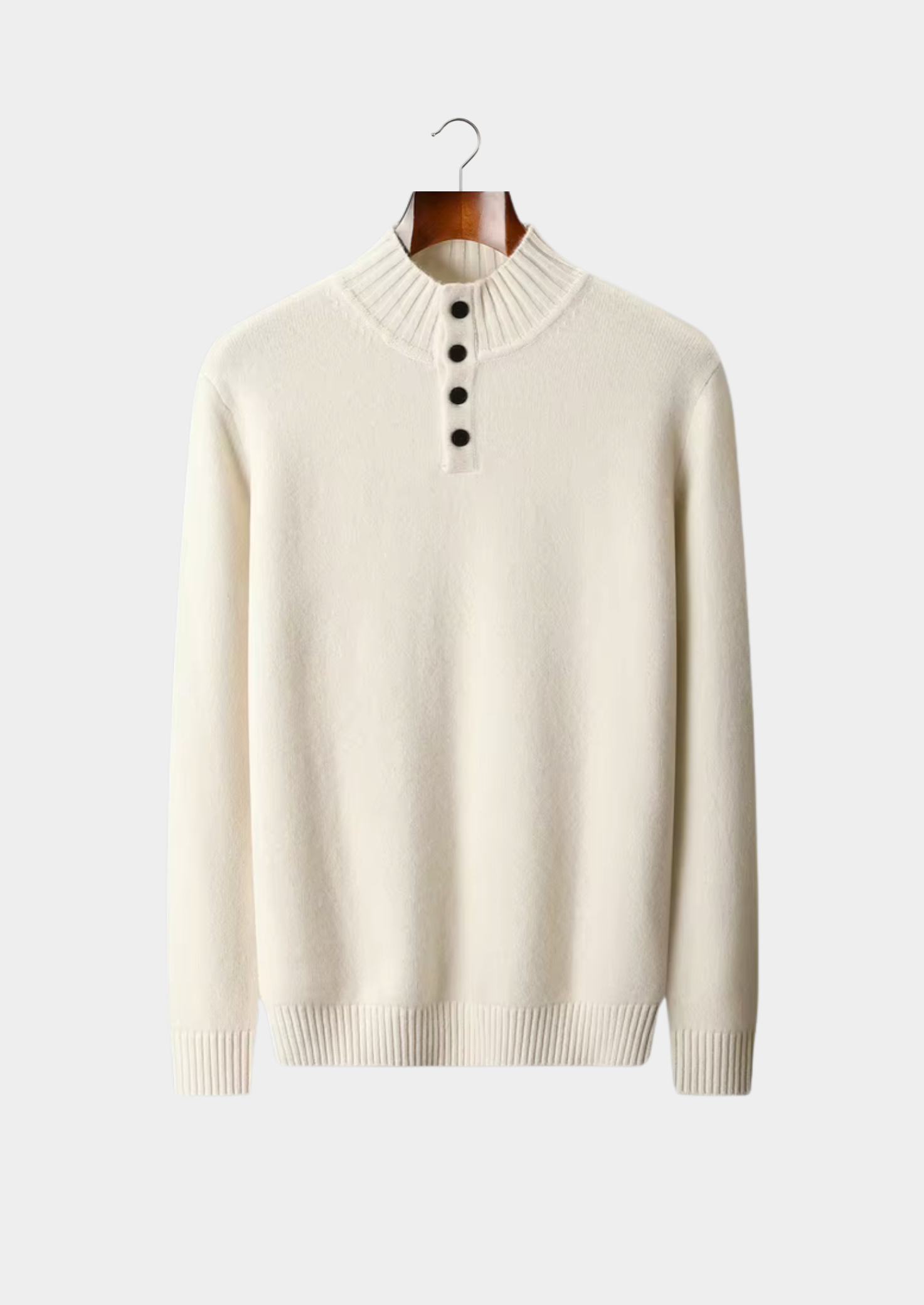 PURE EXTRA-FINE MERINO WOOL CLASSIC BUTTON SWEATER