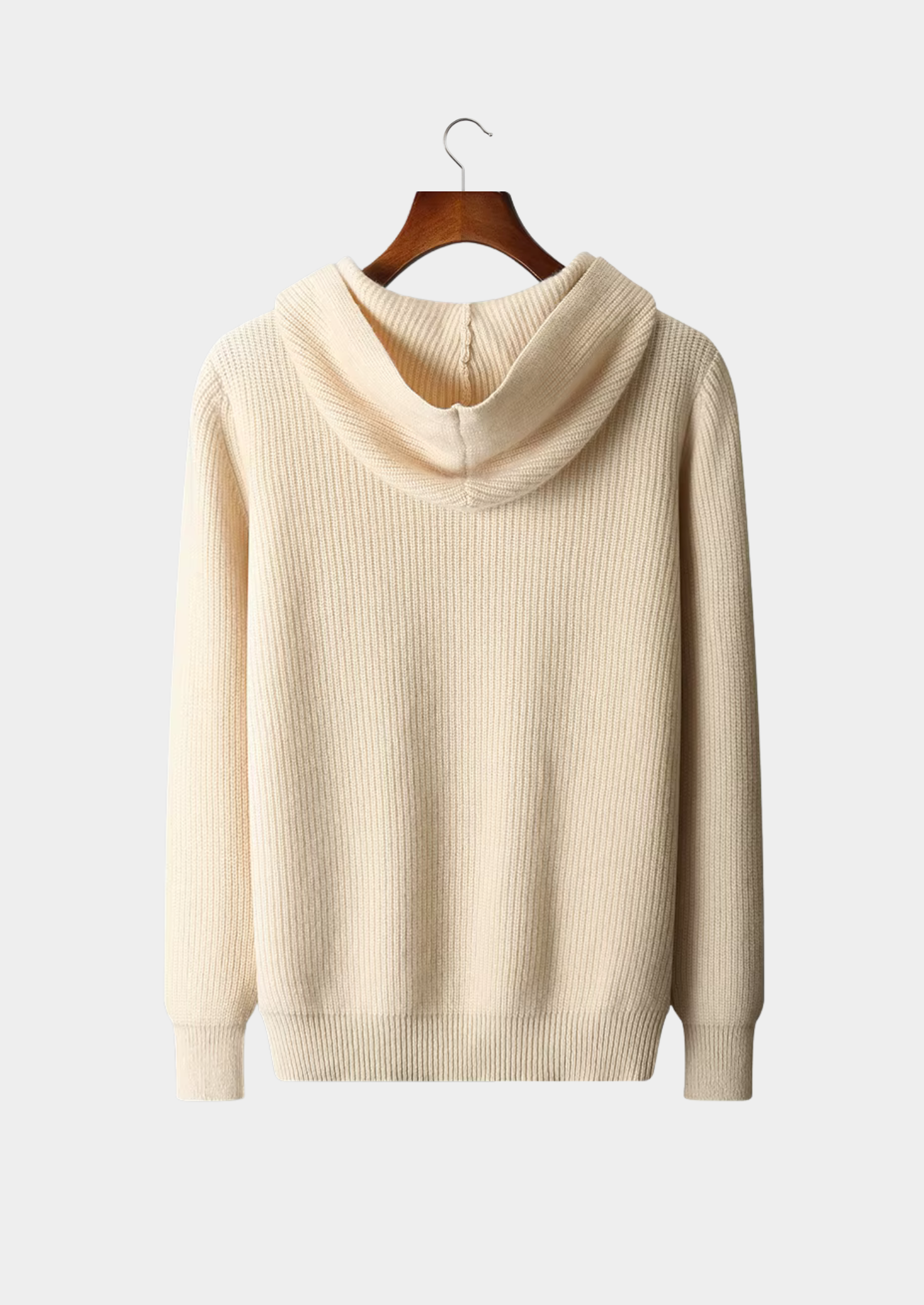 PURE EXTRA-FINE MERINO WOOL HALF ZIPPER HOODIE