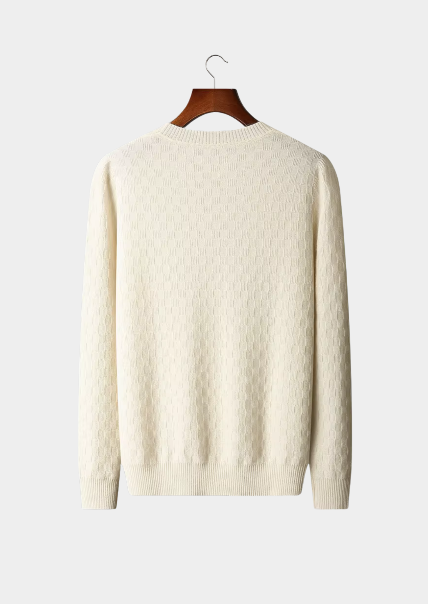 PURE EXTRA-FINE MERINO WOOL TEXTURED CREWNECK