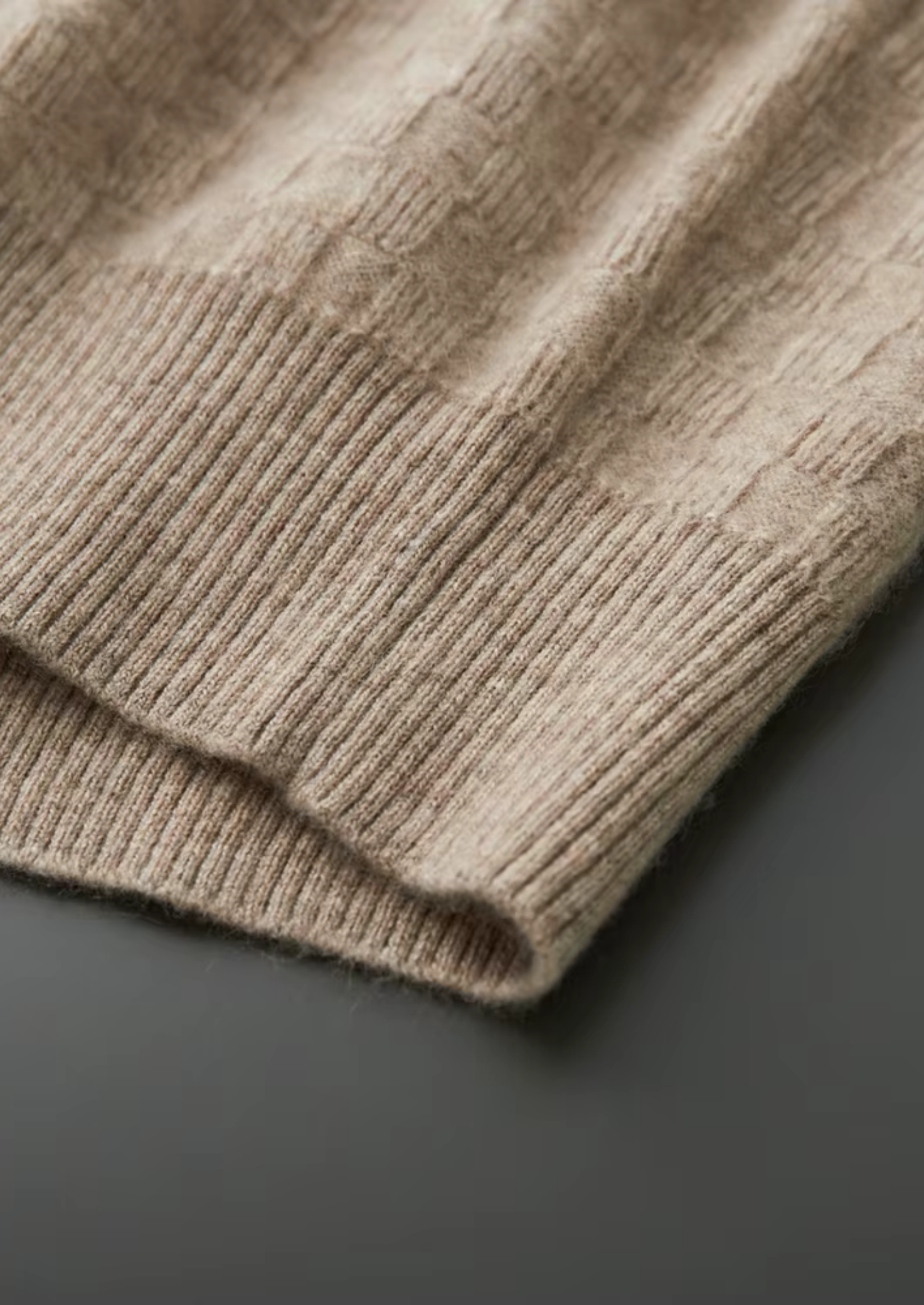 PURE EXTRA-FINE MERINO WOOL TEXTURED CREWNECK