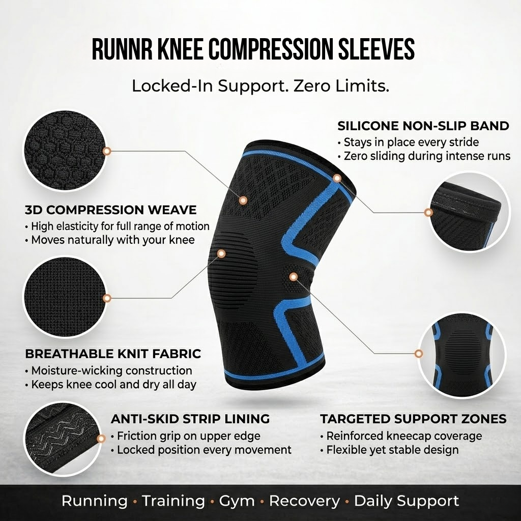 RUNNR Knee Compression Sleeves (Pair)