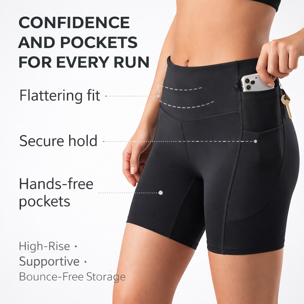High-Rise Running Tights with Built-In Belt