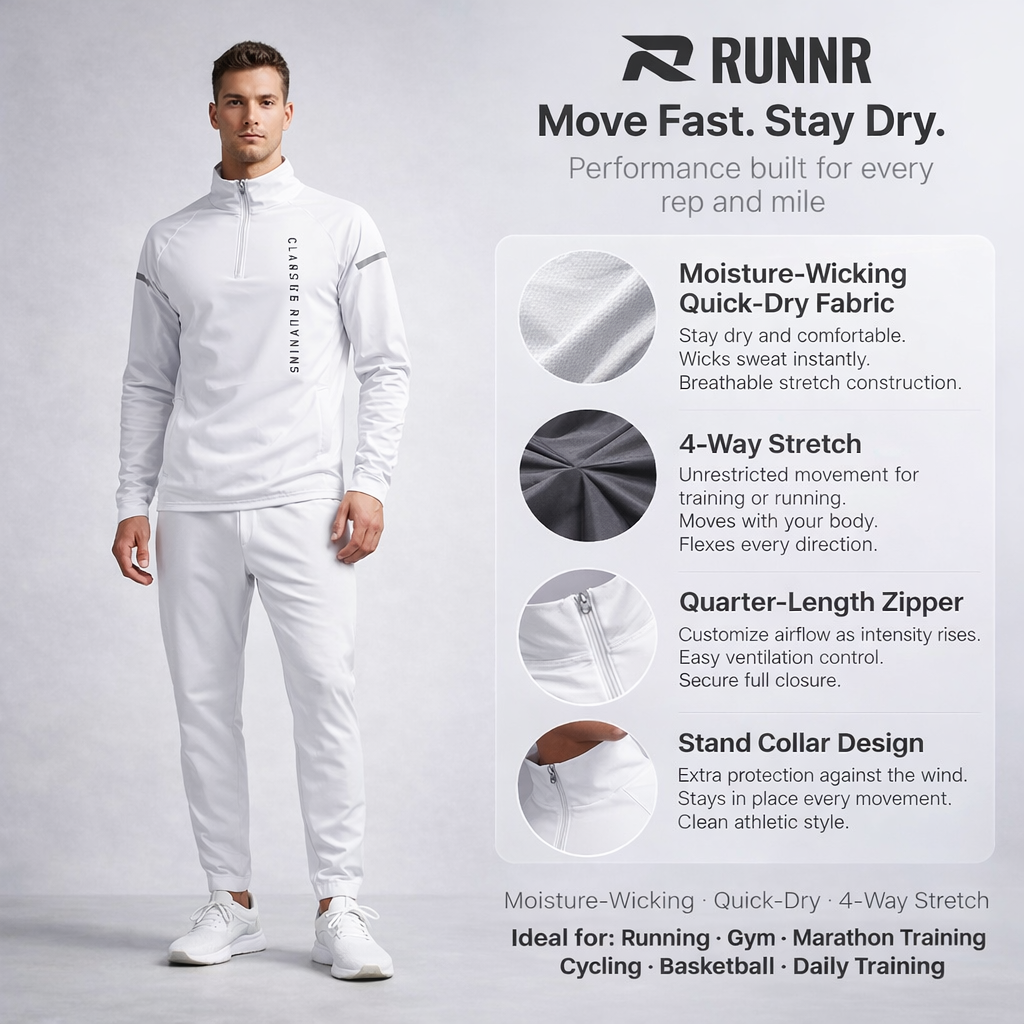 RUNNR CoreFlex™ Quarter-Zip — Lightweight Training Pullover