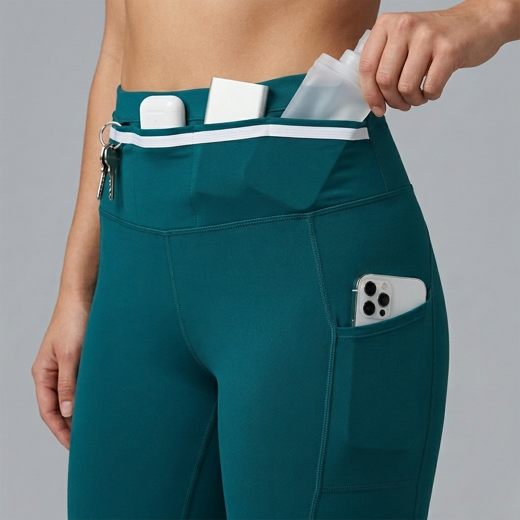 RUNNR Women’s High-Rise Running Tights with Built-In Belt
