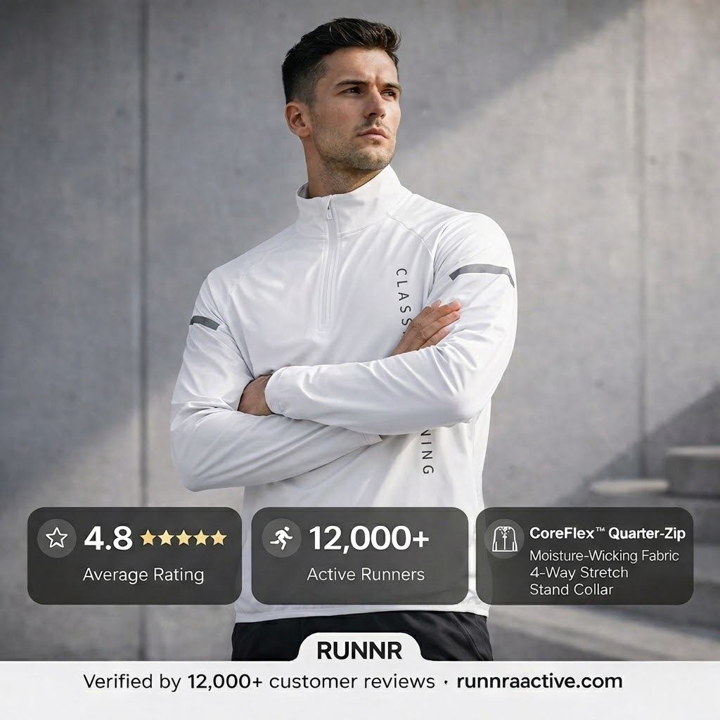 RUNNR CoreFlex™ Quarter-Zip — Lightweight Training Pullover