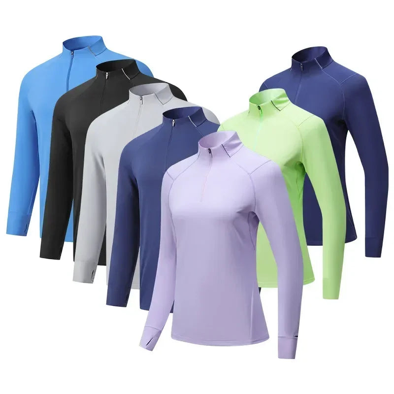 RUNNR Quarter-Zip Long Sleeve — Breathable, Quick-Dry & Watch-Ready