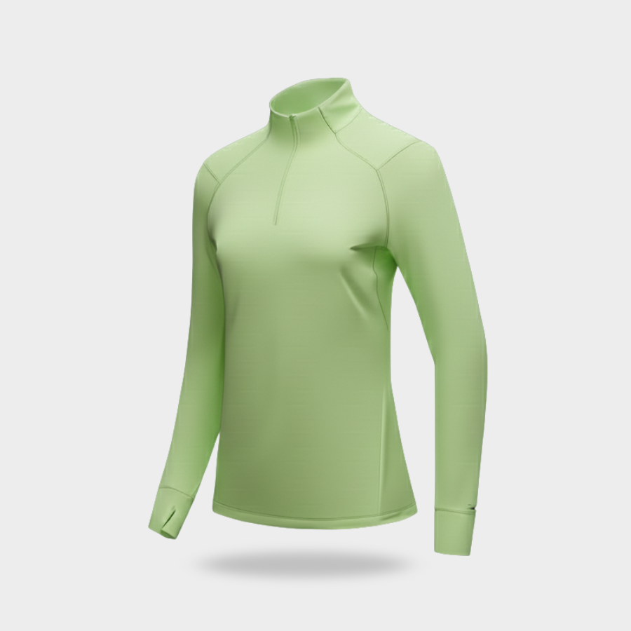 RUNNR Quarter-Zip Long Sleeve Women— Breathable, Quick-Dry & Watch-Ready